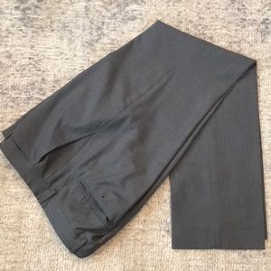 BR Monogram Pinstripe Grey Wool Slacks